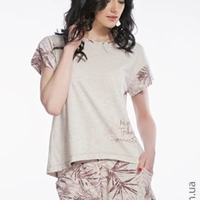 Піжама нічна жіноча футболка та шорти з серії "Пальмові гілки" (ELLEN)