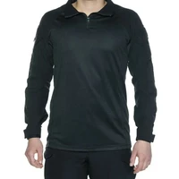 Рубашка мужская тактическая боевая с длинным рукавом, футболка армейская для военных и армии ВСУ, Черный M