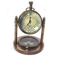 Часы настольные с компасом (10,5х7,5х7,5 см) A