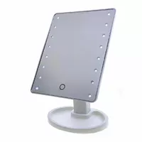 Дзеркало настільне з LED підсвічуванням на батарейках біле (28х17х12 см)