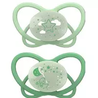 Пустушка "Мій метелик НІЧ" Зелений (силікон) 0 - 6 місяців (2шт. + футляр-стерилізатор)