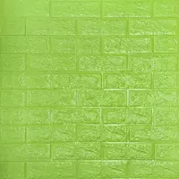 3D панель самоклеюча цегла флуоресцентний зелений 700х770х5мм (300-5) SW-00001331
