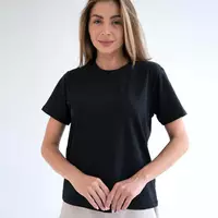 Женская хлопковая футболка Teamv Базовая Черная