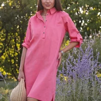 Рожева сукня-сорочка класичного крою 2701104-2, 52/54 (2701104-2s5254)