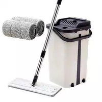 Швабра с отжимом Scratch Cleaning Mop Моющая для уборки и мытья пола с ведром Бежевый