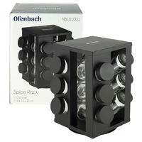 Набор ёмкостей Ofenbach черная для специй 12шт на подставке для сервировки стола KM-101001