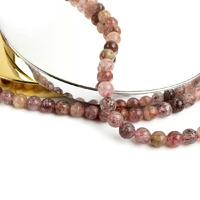 Клубничный кварц натуральный камень для браслетов и подвесок бусины для рукоделия на нитке 39-41 см диаметр 8