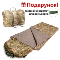 Армійський зимовий тактичний спальний мішок-ковдра, спальник для ЗСУ 210*75 до - 25 У подарунок каремат!