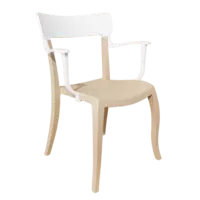 Крісло Papatya Hera-K пісочно-бежеве сидіння, верх білий