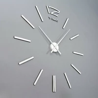 Настінні годинники Diy Clock ZH003 срібного кольору, великі. Настінні 3D годинник "зроби сам"