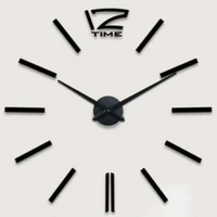 Настінні годинники Diy Clock ZH003 чорного кольору, великі. Настінні 3D годинник "зроби сам"