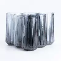 Набір склянок Lirmartur високих фігурних 6 штук по 380 мл, сірий
