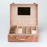 Скринька для прикрас 24*19*8 см з еко-шкіри, рожевий