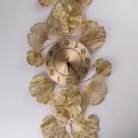 Годинник настінний з кованими декоративними елементами Гінкго 95×41 см
