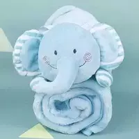 Дитяче покривало + іграшка Слон колір блакитний