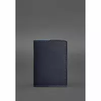 Кожаная обложка для паспорта 1.3 темно-синяя