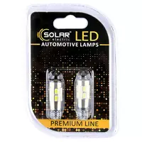 Светодиодные LED автолампы SOLAR Premium Line 12V T10 W2.1x9.5d 10SMD 5730 + lens CANBUS white блистер 2шт (SL1348)