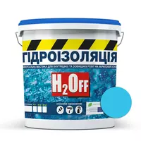 Гидроизоляция универсальная акриловая краска мастика H2Off Голубая 24 кг